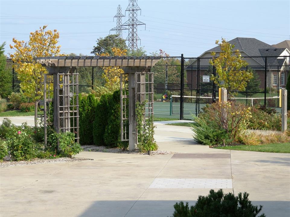 Courtyard and Tennis Court